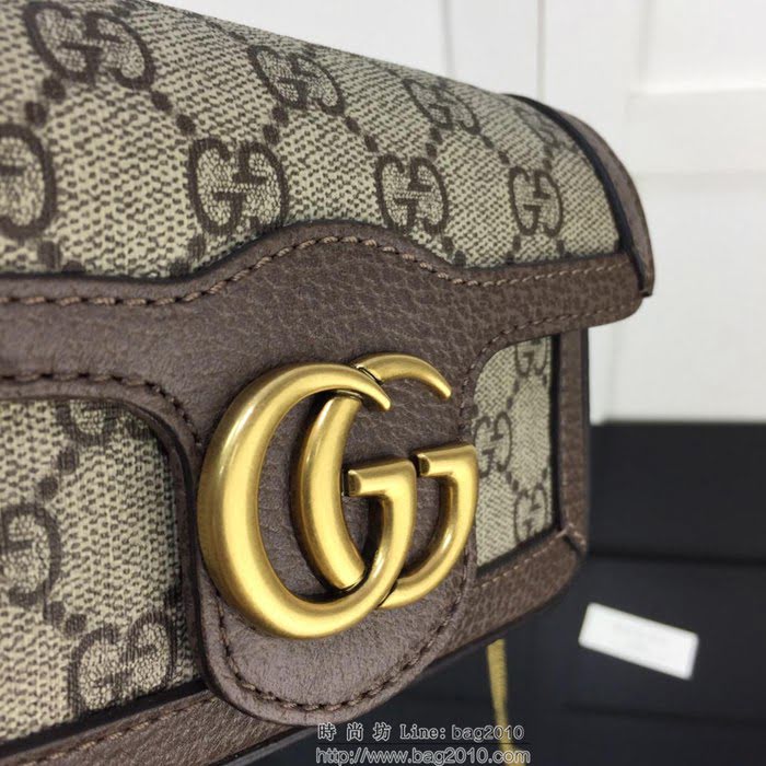 GUCCI古馳 新款 專櫃品質 頂級原單 476433 啡膠啡皮 斜跨鏈條小包HY1453